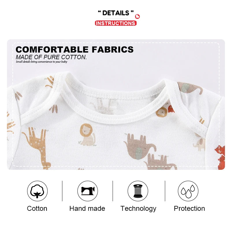 5 Teile/los Vier Jahreszeiten Mode Cartoon Kurzarm Baby Junge Mädchen Bodys Weiche Neugeborenen Onesies Kleidung.