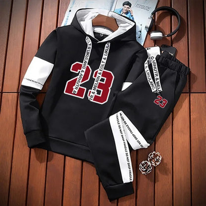 Sports Daily Hot Sale Casual Men's Tracksuit Hooded Long Sleeves Single Piece Sweatshirts And Sweatpants Comfort Outdoor Jogging.