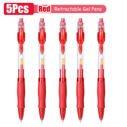 1–63 Stück einziehbares Gelschreiber-Set, Kugelschreiber mit schwarzer/roter/blauer Tinte zum Schreiben, 0,5 mm Nachfüllungen, Bürozubehör, Schulbedarf, Schreibwaren.