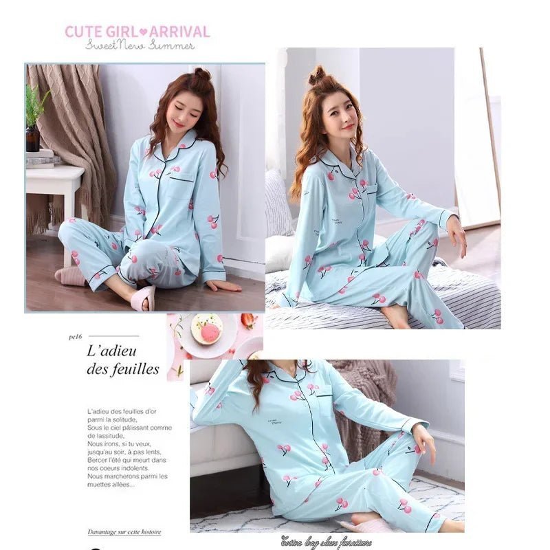 Four Seasons Damen-Pyjama-Set mit Revers-Oberteil und langer Hose, kariert, gestreift, bedruckt, 2-teiliges Set, Damen-Nachtwäsche, Homewear.