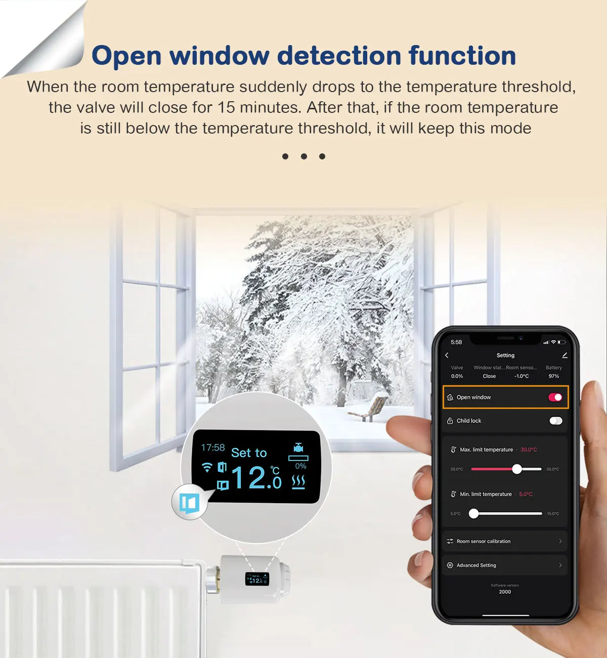 WiFi/Ble/Zigbee Tuya Smart TRV Radiator Actuator Valve Thermostatic Radiator Valve Temperature Controller Alexa Google Home.