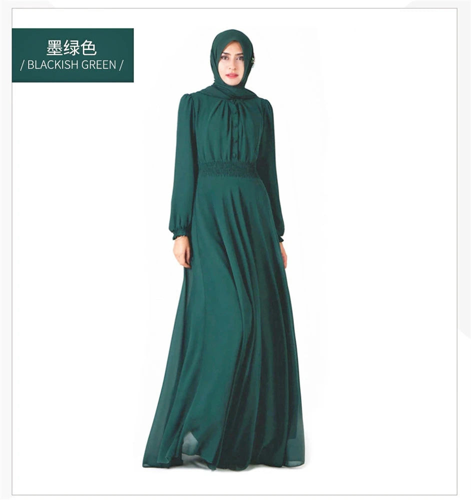 Ramadan Green Chiffon Abaya Damen Dubai Luxury Islam Muslim Dresses For Women Kebaya Kaftan Robe Musulmane Caftan Marocain Femme.