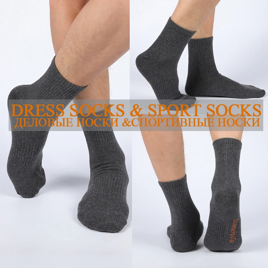 5 Pairs/Lot Running Socks Men Sports High Quality Cotton Colorful Outdoor Cycle Casual Breathable Long Sock Male Gifts 5 Styles.