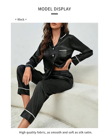 Großes Damen-Pyjama-Set, langärmelige Hose, Cartoon-Studenten-Nachtwäsche, Homewear, zweiteilige Strickjacke, Nachtwäsche, Loungewear.