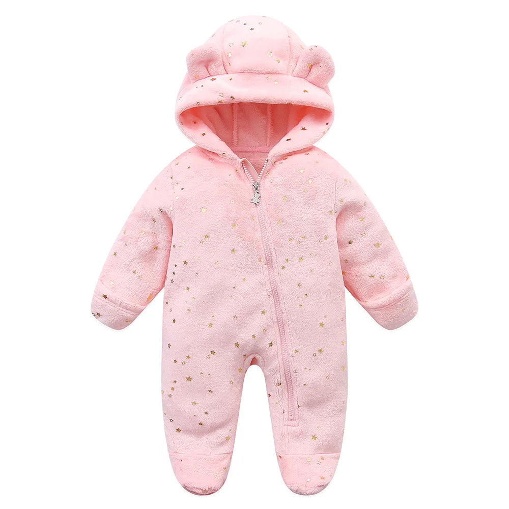 Neugeborenen Baby Flanell Strampler Weiche Warme Herbst Winter Body für Jungen & Mädchen Cartoon Print Overall 0-19M neugeborenen Baby Kleidung