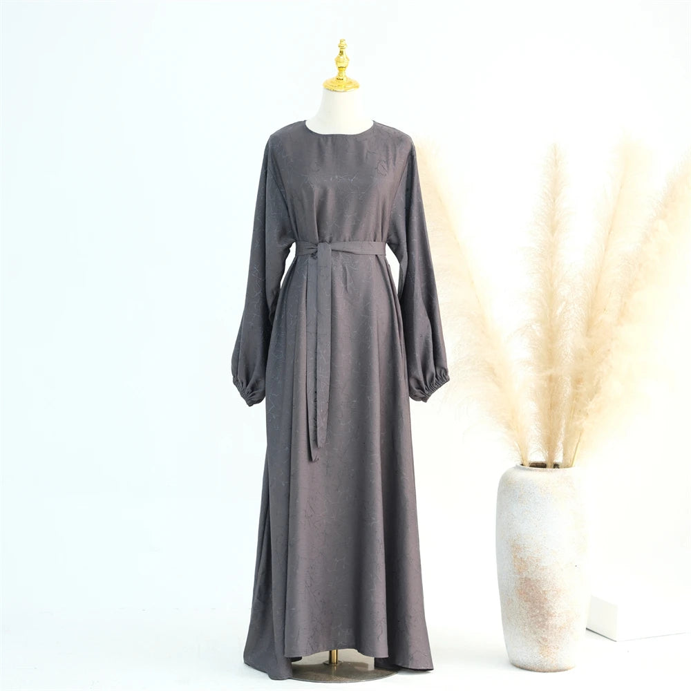 Ramadan Eid Satin Dubai Long Modest Dress Abaya Damen Islam Muslim Kaftan African Dresses For Women Kebaya Robe Femme Musulmane.