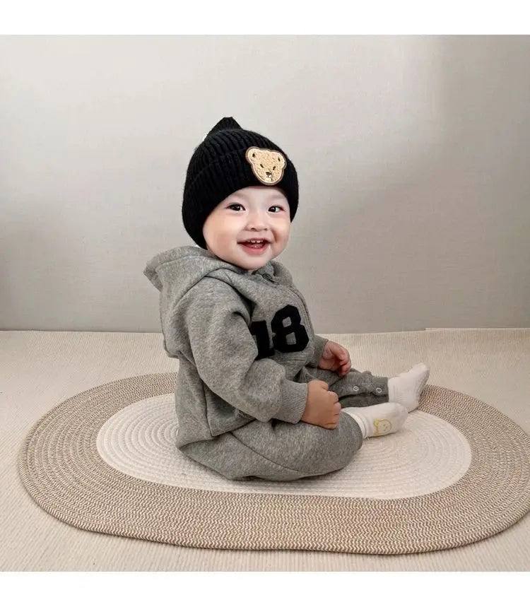 2024 herbst Baby Jungen Casual Print One Piece Langarm Strampler Infant Kleinkind Sport Overall.