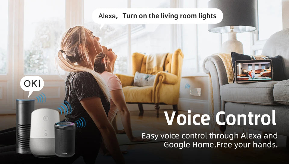 SRAN Smart Switch mit Wandsteckdose 16A EU, Tuya Smart Life Home Touch Sensor WiFi Lichtschalter Weiß.