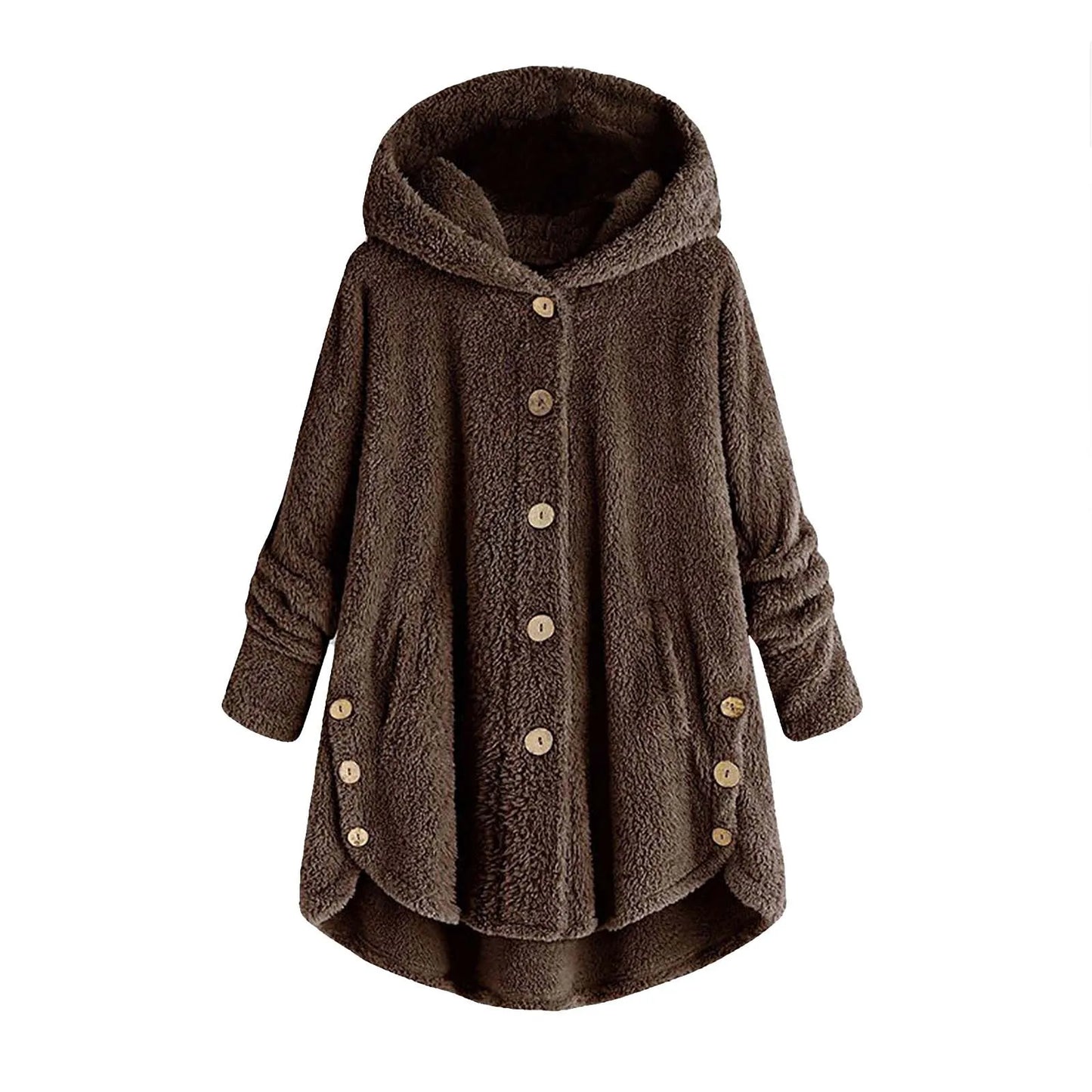Herbst Wintermantel Frauen warme Teddybär Mantel Woll jacke weibliche Plüsch mantel Kapuzen jacke neue Damen mäntel einfarbige Jacke