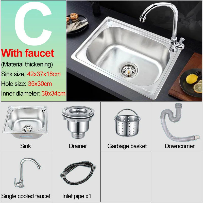 Verdickter Einzelschlitz aus Edelstahl 304 mit Halterung zum Aufhängen an der Wand, Waschbecken, Balkonbecken, Küchenwaschbecken, Waschbecken