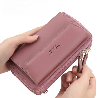 Personalized Name Women's Fashion Multi Functional Wallet Large Capacity Shoulder Bag with Double Zipper Versatile Women's Bag.
