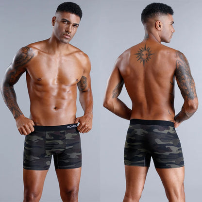 4 stücke Baumwolle Boxer Für Mann Unterwäsche Sexy Druck Schlüpfer der Männer Plus Größe Marken Camouflage Herren Unterhose Shorts