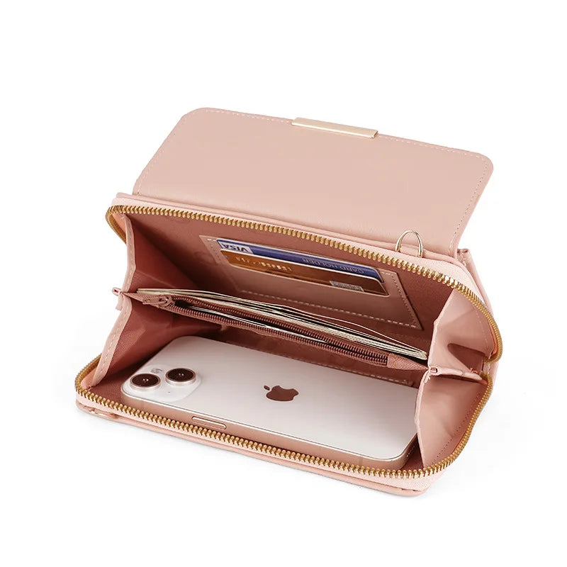 Fashion Women Luxury Leather Single Shoulder Bags Ladies Large Capacity Crossbody Mobile Phone Purse Female Messenger Wallet