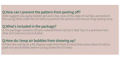 NAILPOP 150Pcs 4 in 1 Ombre Gel Nail Tips White Gradient Soft Gel False Nail Tips Soak Off Fake Nails Extensions DIY 15 Sizes.