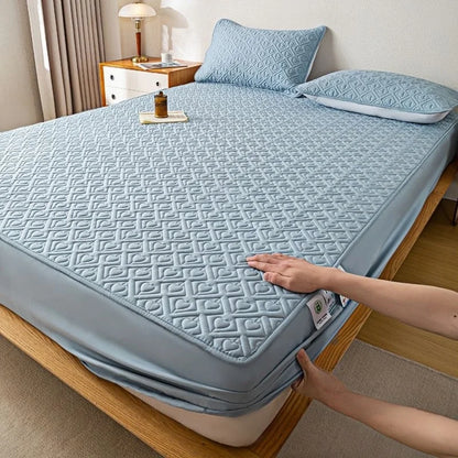 WOSTAR Thicken quilted mattress protector cover 180x200 couple luxury double bed elastic fitted sheet style bed protection pad.