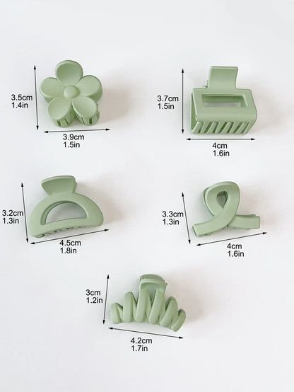 10 Pcs Pink Small Claw Clips Set,Matte Tiny Flower Jaw Clips for Women Girls,5 Style Nonslip for Thin Medium Fine Hair.