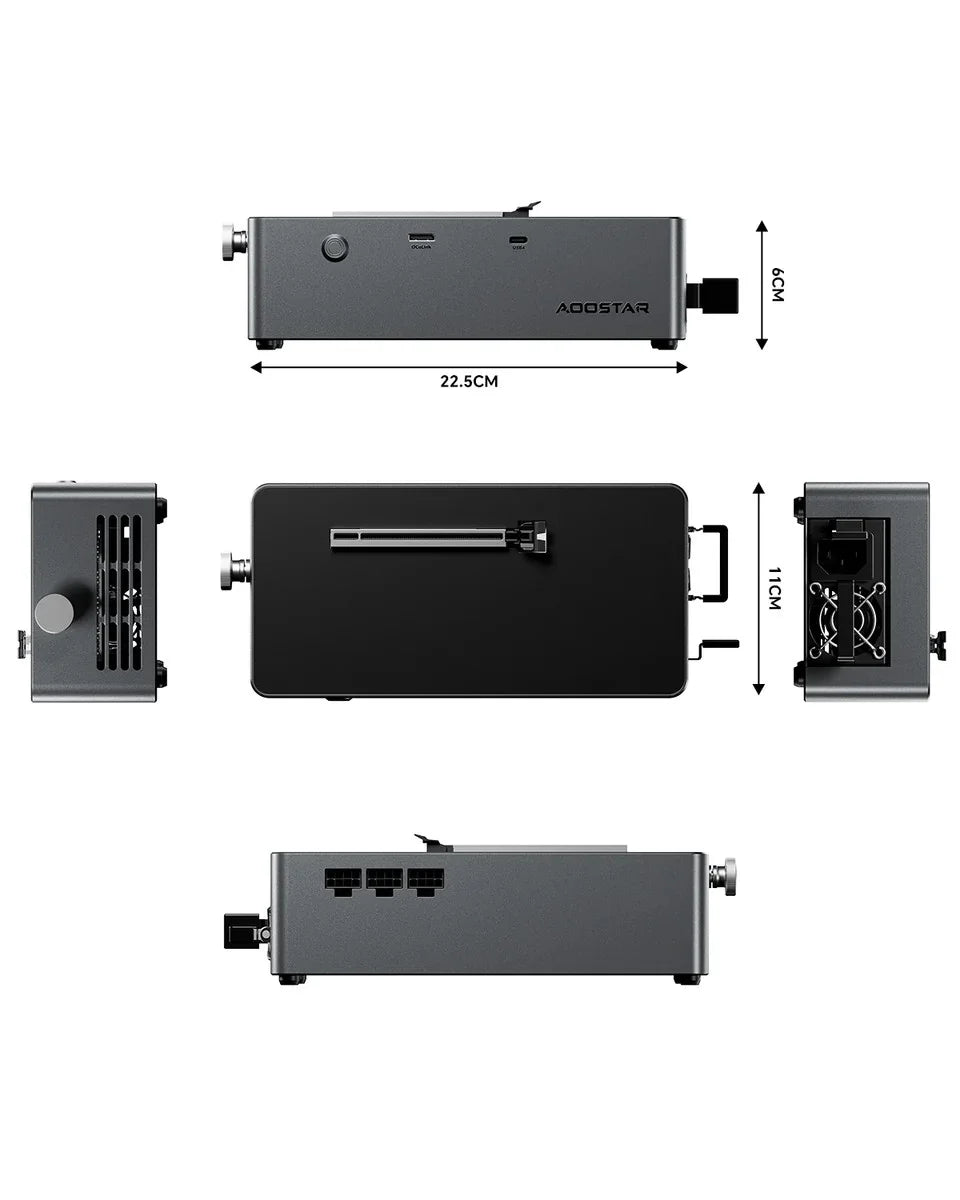 AOOSTAR AG02/AG01 EGPU Dock with OCuLink & USB4 Dual Ports, PCIe 4.0 x4 High Speed for Laptop Mini PC External Graphics Card.