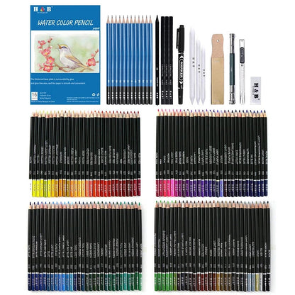 Professionelles Skizzenstift-Set, Zeichenset, Buntstift-Set zum Skizzieren, Briefpapier-Set.
