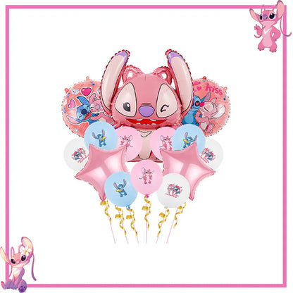 Disney Rosa Stich Geburtstag Party Dekorationen Geschirr Set Tischdecke Hintergrund Banner Für Kinder Geburtstag Dekorationen Lieferungen
