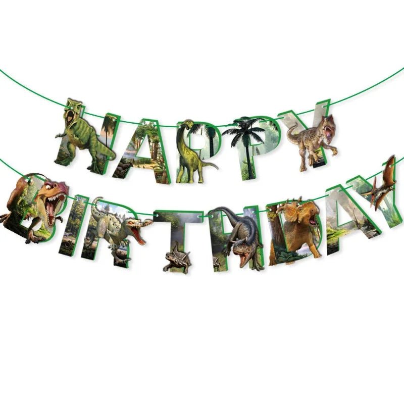 Dinosaurier Dekoration Party Supplies Glas Maske Kuchen Topper Banner PVC Stroh Papa Kreis Geschenktüten Dinosaurier Tier Gefälligkeiten Liefert.