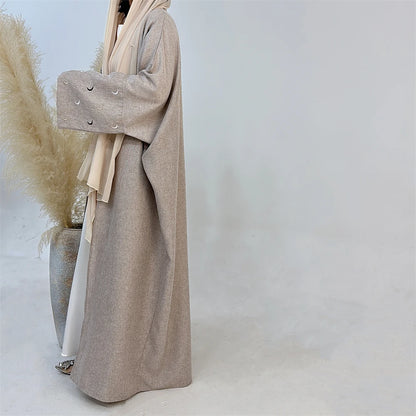 Moon Embroidery Open Abaya 2024 New Luxury Kimono Coat Hijab Muslim Sets for Women Islam Retro Modest Clothing for Party Kebaya.