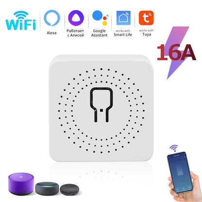 16A 20A Tuya WiFi Smart Switch 2-Wege-Steuerung Mini Smart Breaker Arbeit mit Smart Life Alexa Google Home Alice.