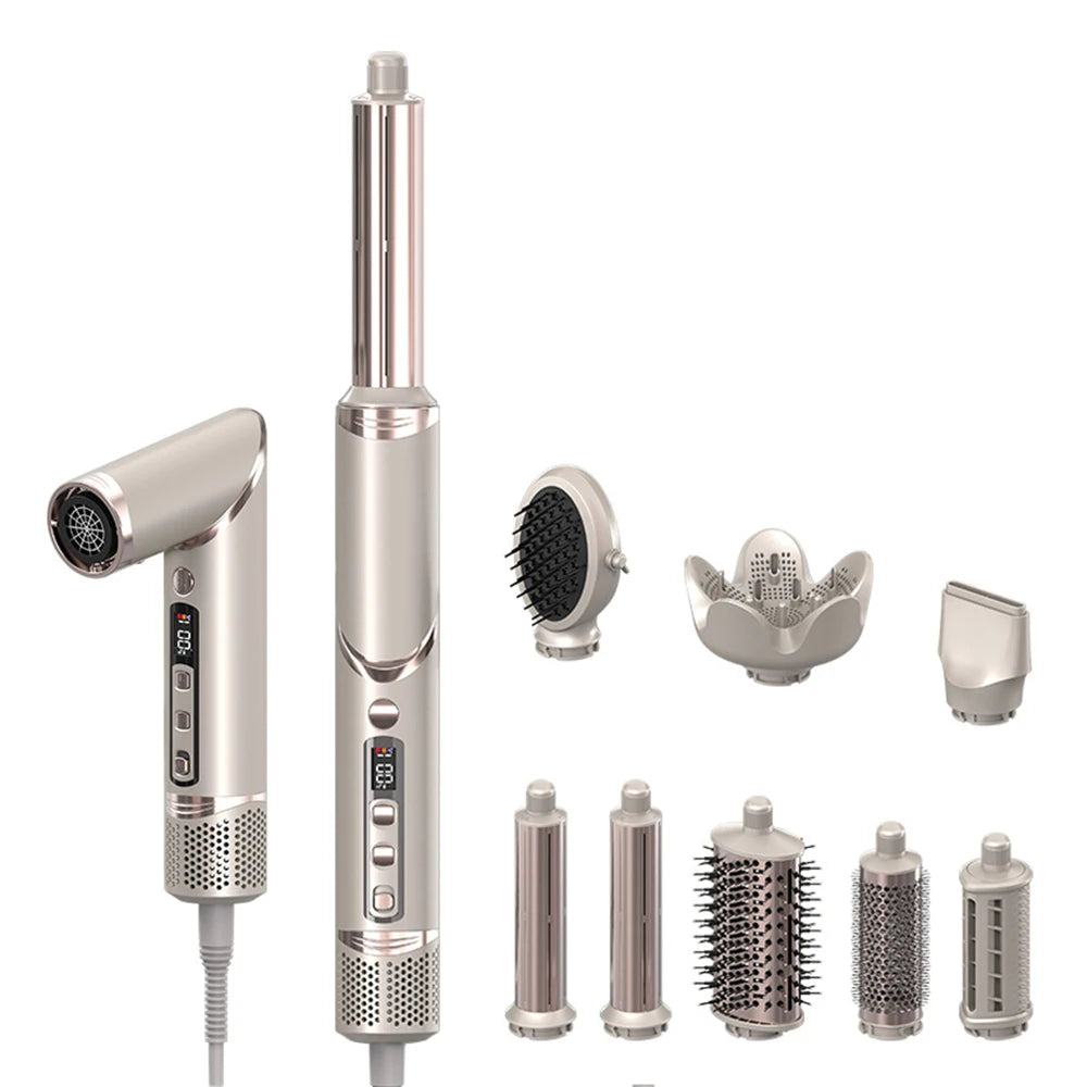 8 in 1 Professional Folding Hair Dryer Airwrap High Speed 110000rpm Blow Dryer Automatic Curling Iron Salon Hair Styling Tools.