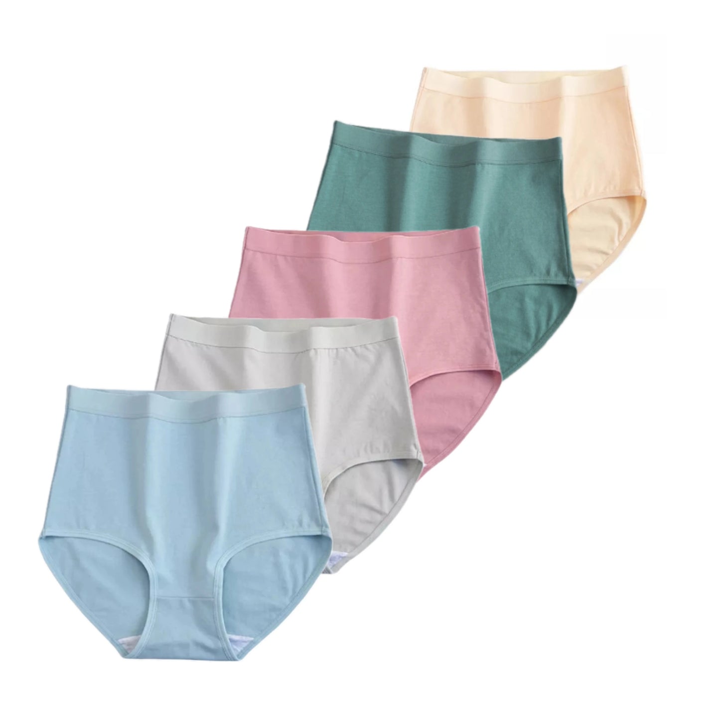 FallSweet 5Pcs/Lot Cotton Panties for Women Plus Size Underwear High Waist Comfortable Female Underpants Sexy Lingerie M-XXXL.