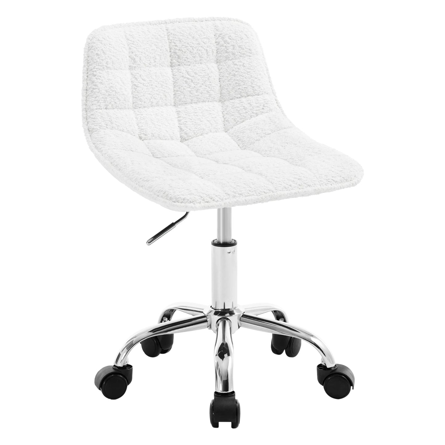 WOLTU Drehbarer Bürostuhl aus Samt, Make-up-Arbeitsstuhl, Ankleidehocker mit Rückenlehne, höhenverstellbarem, gepolstertem Sitz