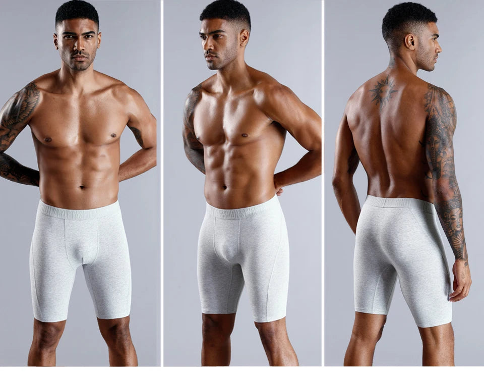 4 stücke lange boxer für männer unterwäsche plus größe männer höschen sexy lange bein unterhosen baumwolle Herren boxershorts mode männlichen Stamm