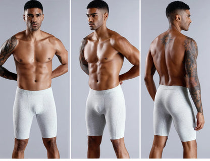 4 stücke lange boxer für männer unterwäsche plus größe männer höschen sexy lange bein unterhosen baumwolle Herren boxershorts mode männlichen Stamm