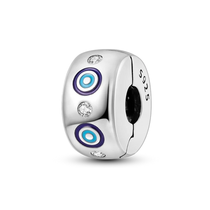 Silver Clasp 925 Sterling Silver CZ pave Clip Charms Daisy Beads Stopper Safety Chain fit Original Bangle Bracelet Jewelry Clip