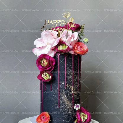 Ins Gold Alles Gute zum Geburtstag Kuchen Topper Geburtstag Mädchen Acryl Geburtstag Party Kuchen Topper Geschenk Dessert Dekoration.