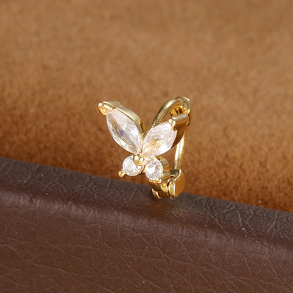 1Pc Stainless Steel Small CZ Hoop Cartilage Earrings Tiny Cross Tragus Rook Daith Earring Tragus Helix Rook Ear Piercing Jewelry.