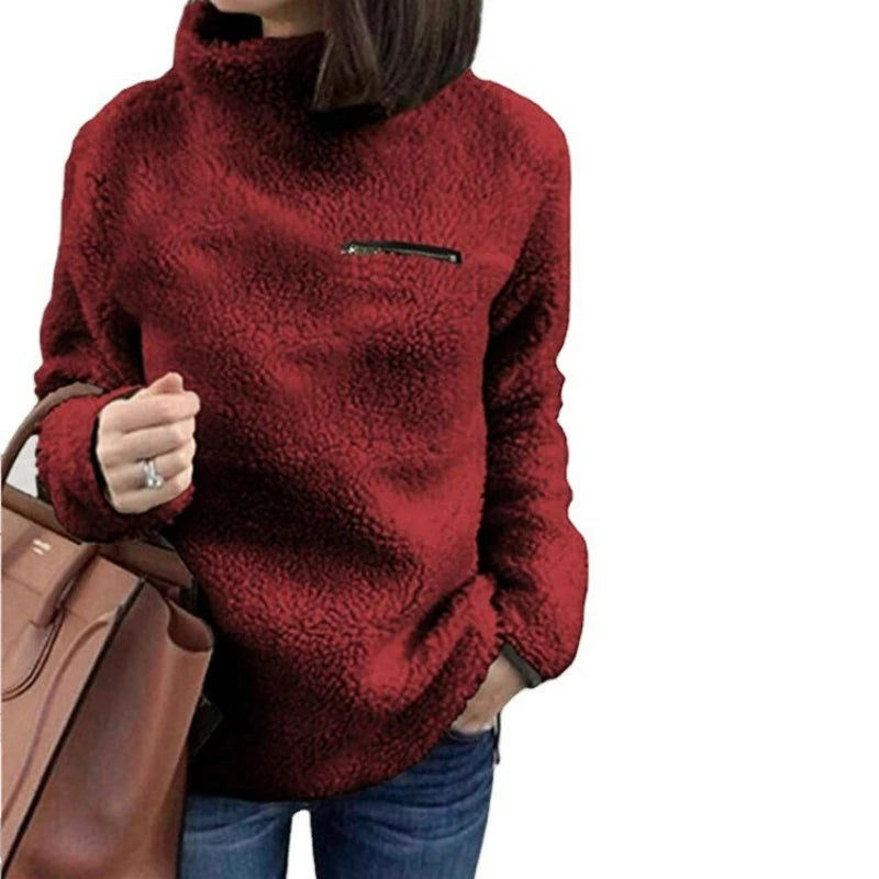 Winter Super Weich und Bequem Einfarbig Rollkragen Pullover frauen Pullover Fashion Zipper Sexy Top Damen Hipster Kleidung.