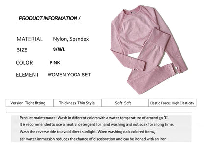 WAREBALL Women Seamless Yoga Set Gym Clothing Fitness High Waist Leggings Crop Top Shirts Sport Suits Workout Pants Active Wear.