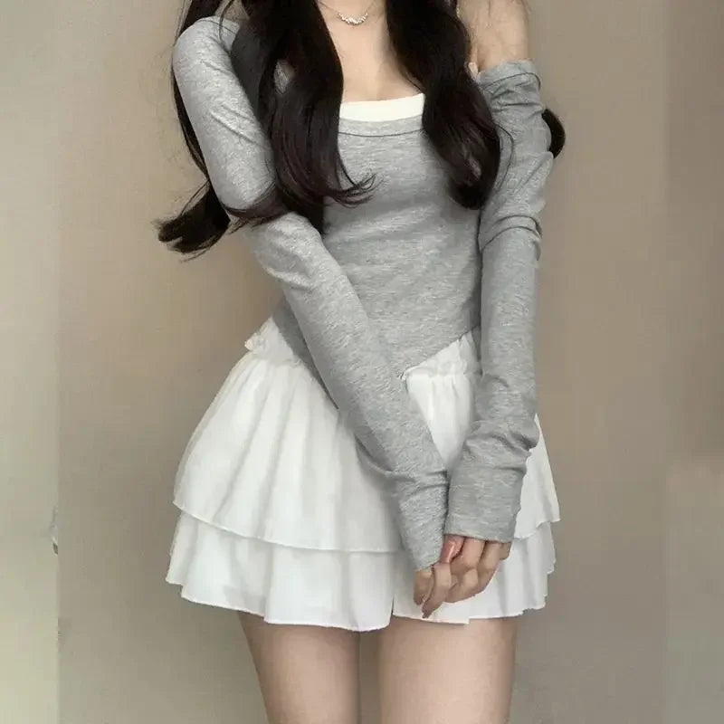 Summer Kawaii White Ball Gown Skirts Women Fashion Slim Fit Mini Skirts Giris Y2k All Match Elastic High Waist Black Faldas Goth.