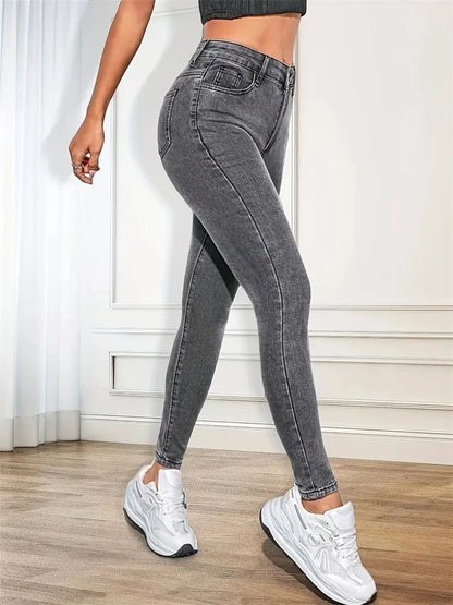 Women Stretch Skinny Jeans Lady Slim Fit Pencil Jeans Girls Leggings Straight Leg Denim Pants Blue Gray Black Sexy Long Trousers.