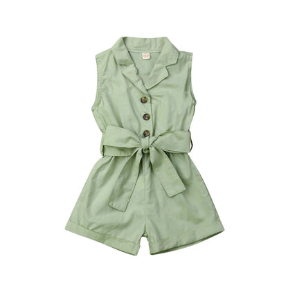 Mode Kinder Baby Mädchen Kleidung Ärmellose Fliege Taille Playsuits Outfits Sommer Sunsuit Insgesamt Kinder Kleidung.