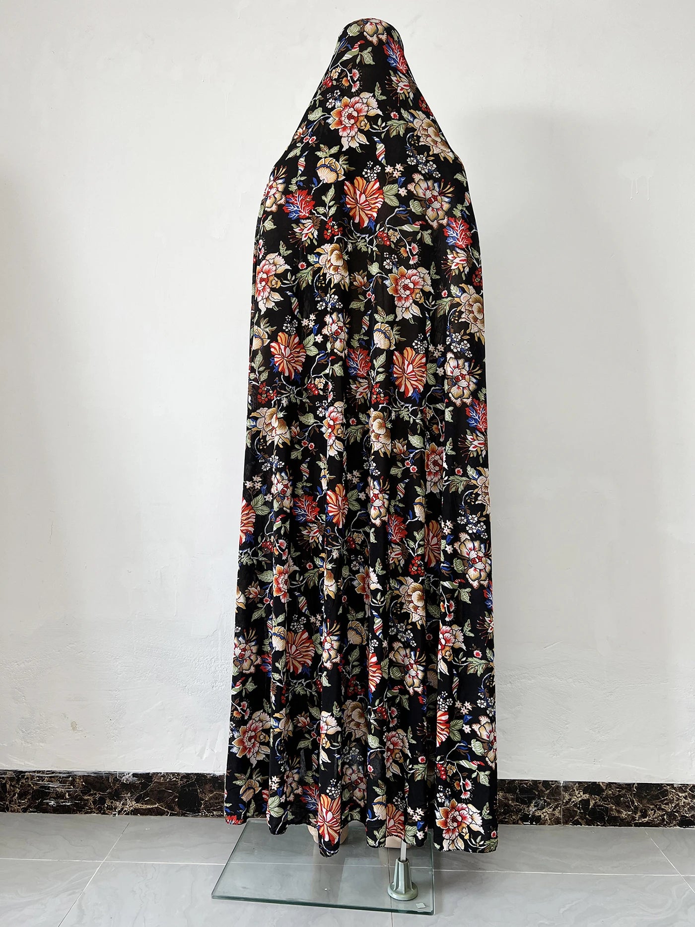 6XL  Muslim Womens Hooded Abaya African Sleeveless Prayer Garment Kaftan Dress With Hijab Floral Dubai Saudi Robe Ramadan.