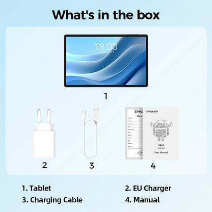 Teclast P50 Android 14 Tablet 11" IPS Max 14GB RAM 128GB ROM Unisoc T606 8-core 13MP Camera 8000mAh Type-C 4G LTE TÜV Rheinland.