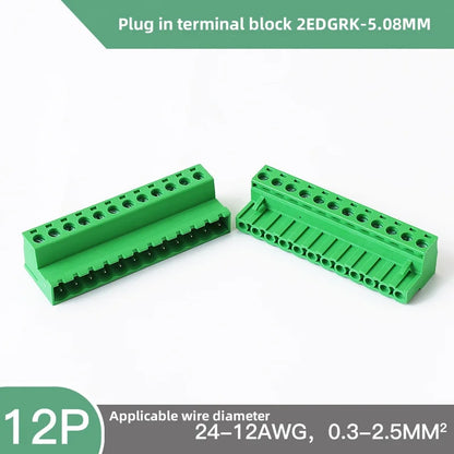 2EDGRK 5,08 mm Header Socket Plug-IN Terminal Blocks Schraubtyp PCB Male Connectors 2P -24P.