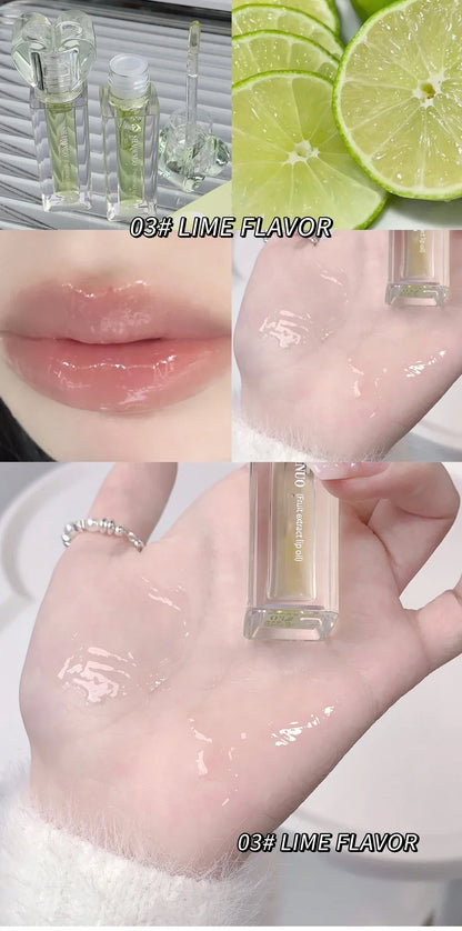 Plumping Jelly Lip Gloss Lasting Moisturizing Transparent Lip Oil Water Light Mirror Peach Lipstick Women Lips Makeup Cosmetics.