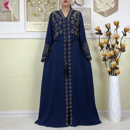New Style Women Muslim Dress Chiffon Open Abaya 2024 Dubai Women Elegant Dress Islamic Clothing Zipper Cardigan Abaya With Scarf.