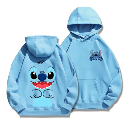 Stitch Hoodie Autumn/Winter Hoodie European and American Cartoon Anime Hoodie Loose Clothes Couple's Hoodie Coat.