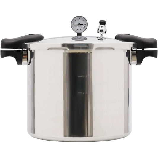 23 Quart Pressure Canner Cooker, 11psi Aluminum Pressure Cooker with Gauge Release Valve 22L Large Capacity Stainless Steel.