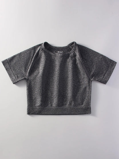 Women Seamless Yoga T-Shirt Fitness Crop Top Workout Gym Shirts Short Sleeve Quick-drying Yoga T-shirts Sportswear Female.