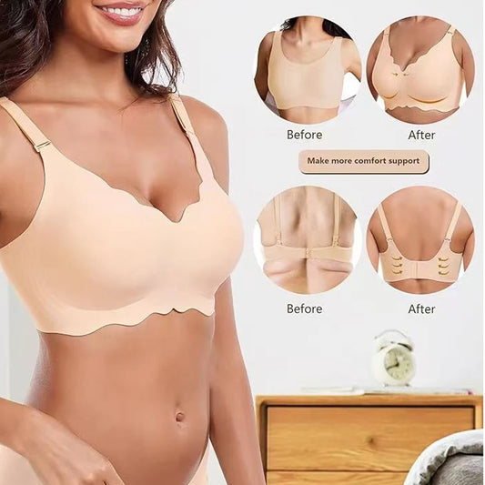 Women's Push Up Soft Bra Removable Padded Non Wired Bra Comfort Seamless Full Coverage Everyday Bra Underwear For Women.
