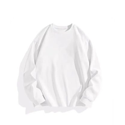 300gsm Heavy Weight Cotton T-shirt Long-sleeved T-shirt for Men Women Pure White Men's Blank Shirt Wholesale