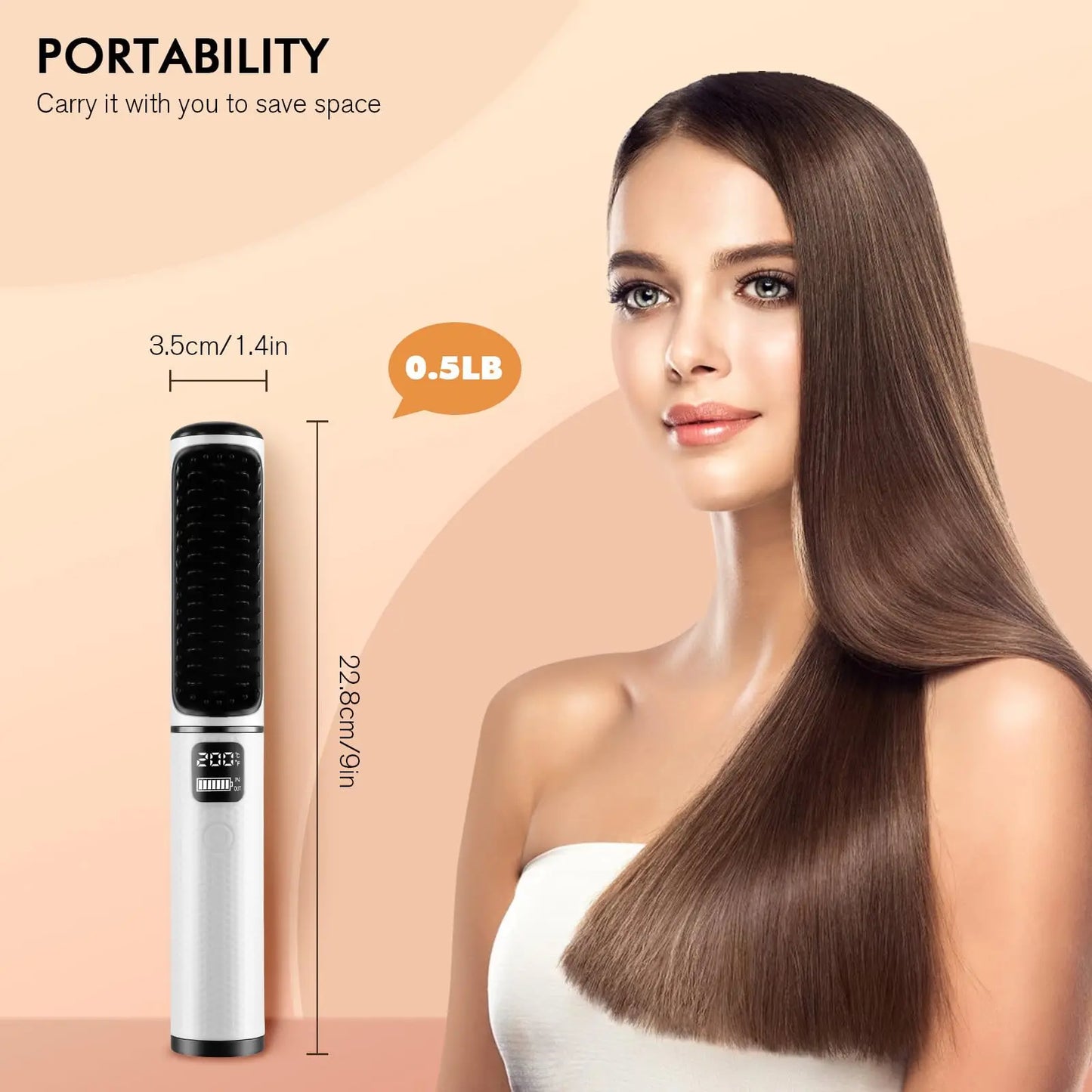 Electric Hot Comb Multi-function Wireless Hair Straightening Comb Negative Ion Anti Hot Styling Tool Hair Straightening Brush.